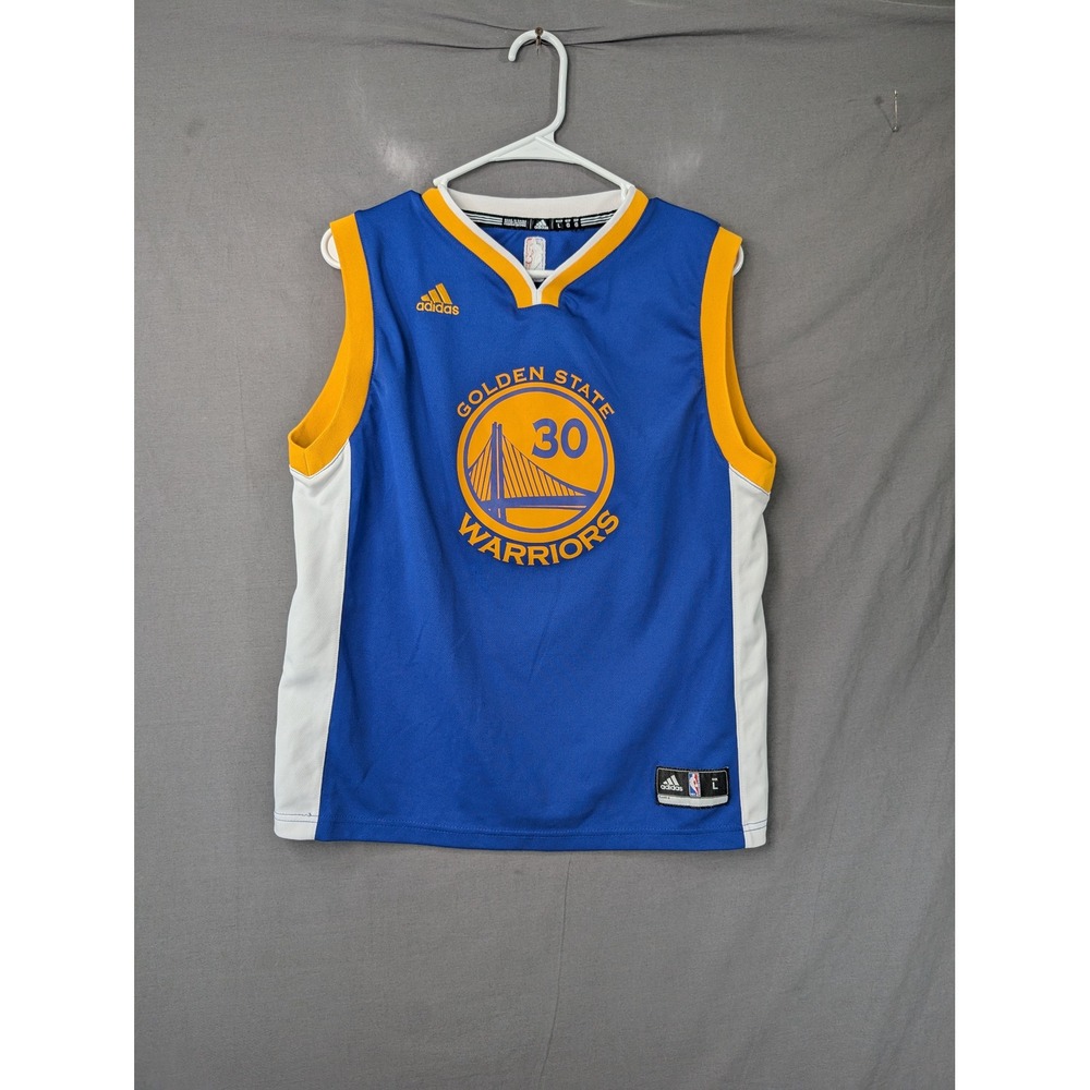 Adidas Stephen Curry Golden State Warriors NBA Jersey Blue Youth Large 30